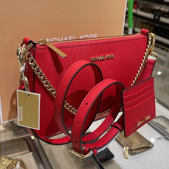 MICHAEL KORS 
Jet Set Md Crossbody XBody Shoulder Bag + Card Holder Boxed Set - Picture 8 of 16